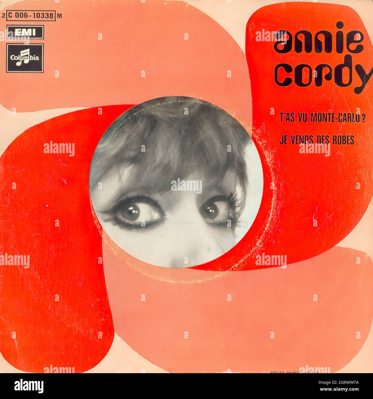 Annie Cordy - T'as vu Monte-Carlo  - Je vends des robes - Vintage Vinyl Record Cover Stock Photo