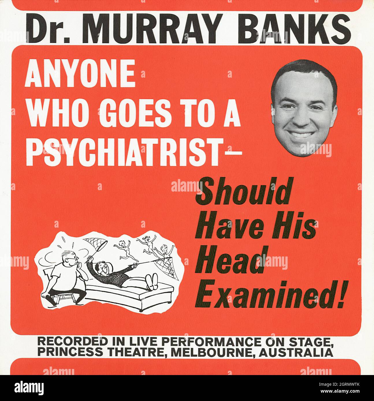 Dr Murra BanksAnyone Who Goes To A Psychiatrist - Should Have His Head Examined! -  Vintage Vinyl Album Stock Photo