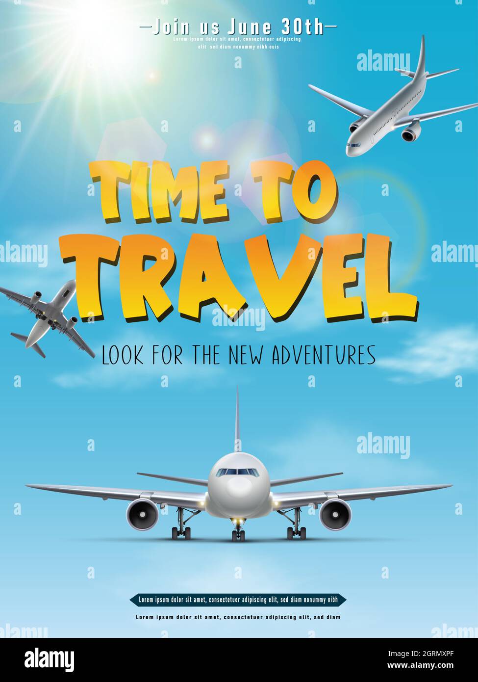 Vector travel banner. Time to travel poster Stock Vector Image & Art ...
