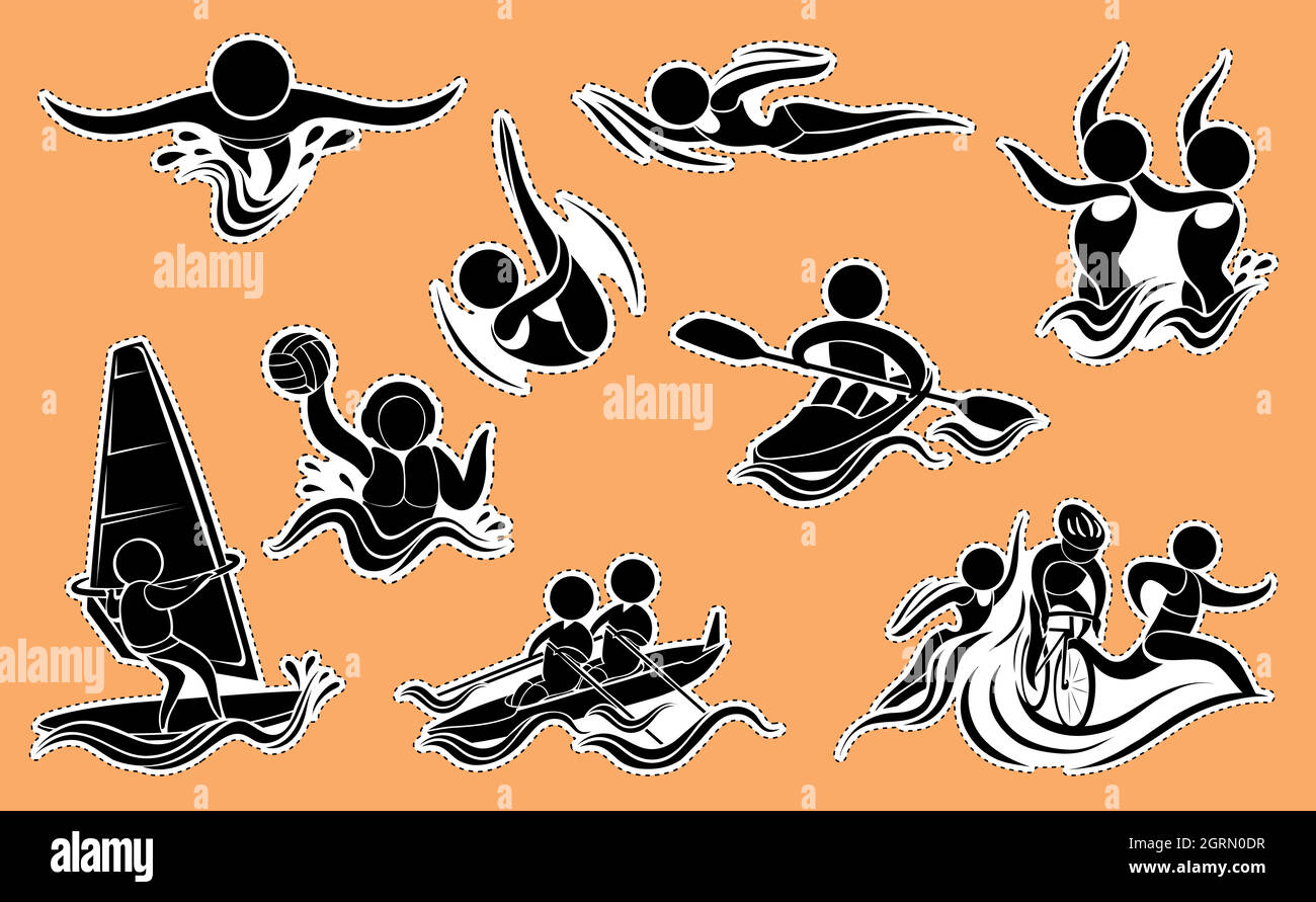 Sport icons for water sports Stock Vector Image & Art - Alamy