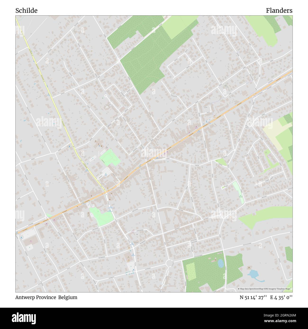 Shahrah E Faisal Map Schilde, Antwerp Province, Belgium, Flanders, N 51 14' 27'', E 4 35' 0'',  Map, Timeless Map Published In 2021. Travelers, Explorers And Adventurers  Like Florence Nightingale, David Livingstone, Ernest Shackleton, Lewis And