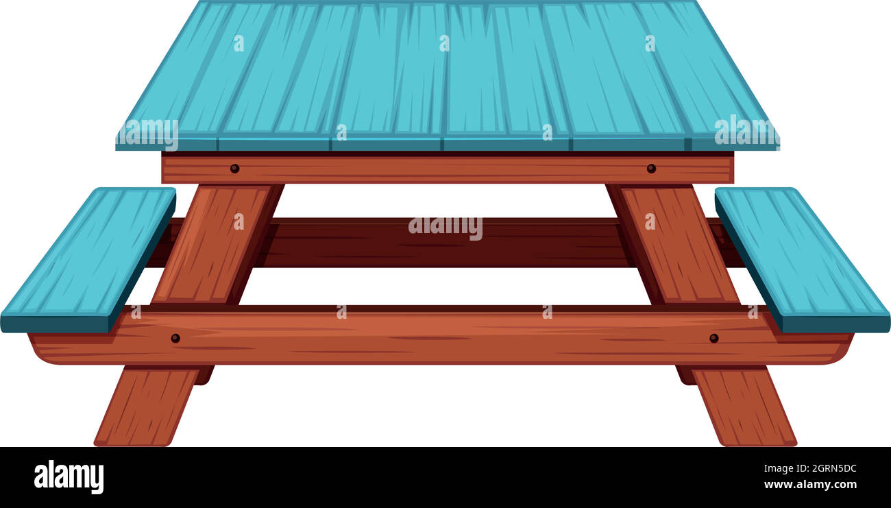 Blue picnic bench Stock Vector Images - Alamy