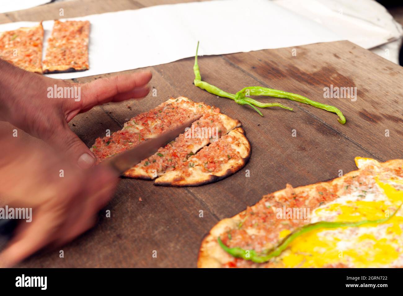 Turkish lahmacun stock photo Stock Photo