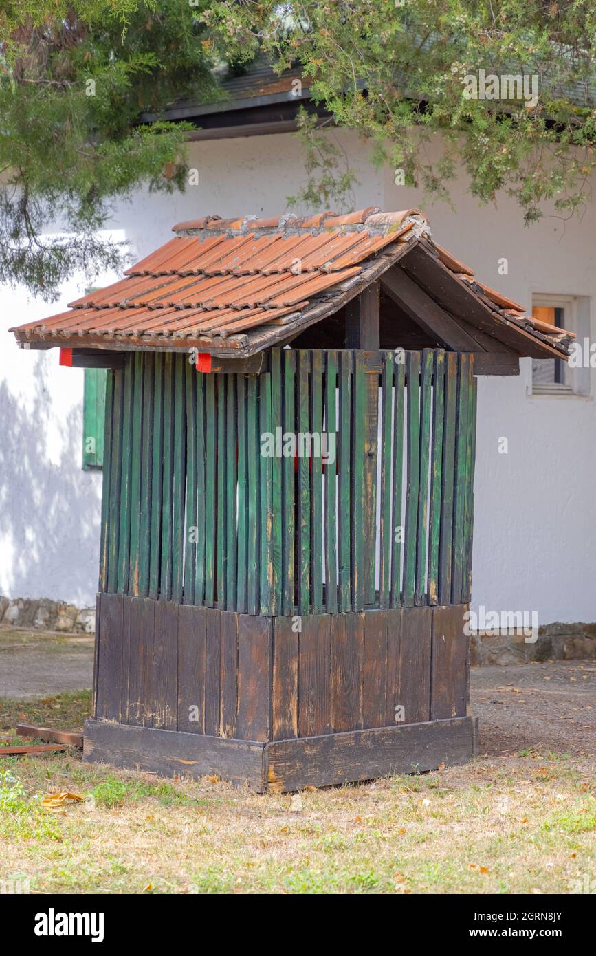 Old Water Well Wooden Enclosure Structure in Village Stock Photo Alamy