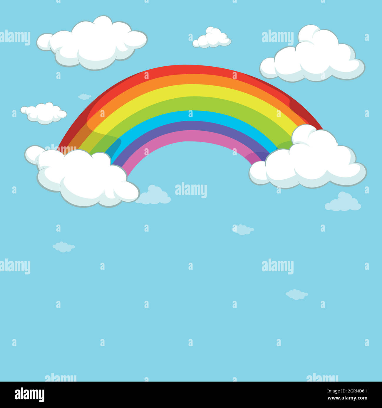 Blue sky with colorful rainbow Stock Vector Image & Art - Alamy