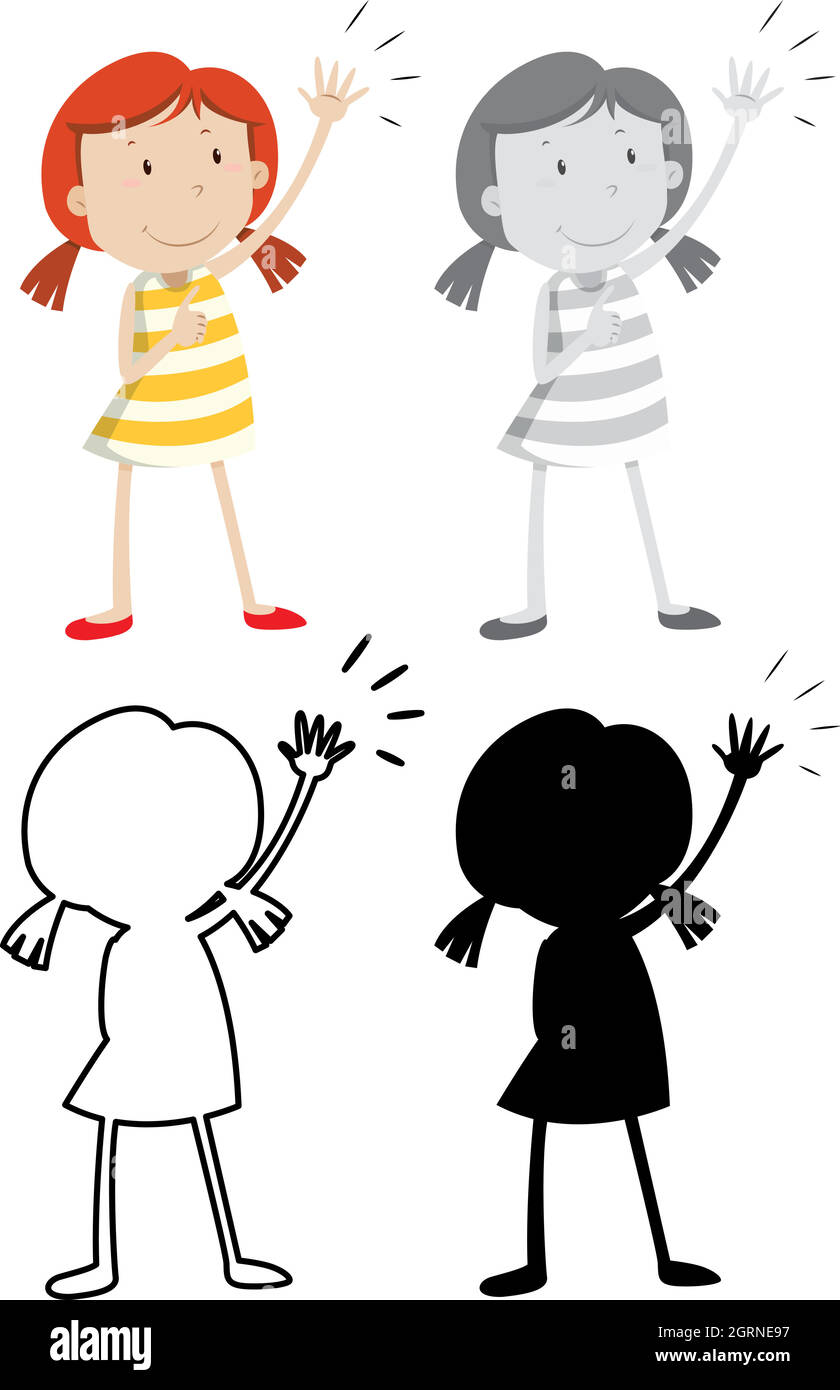 Set of girl character Stock Vector Image & Art - Alamy