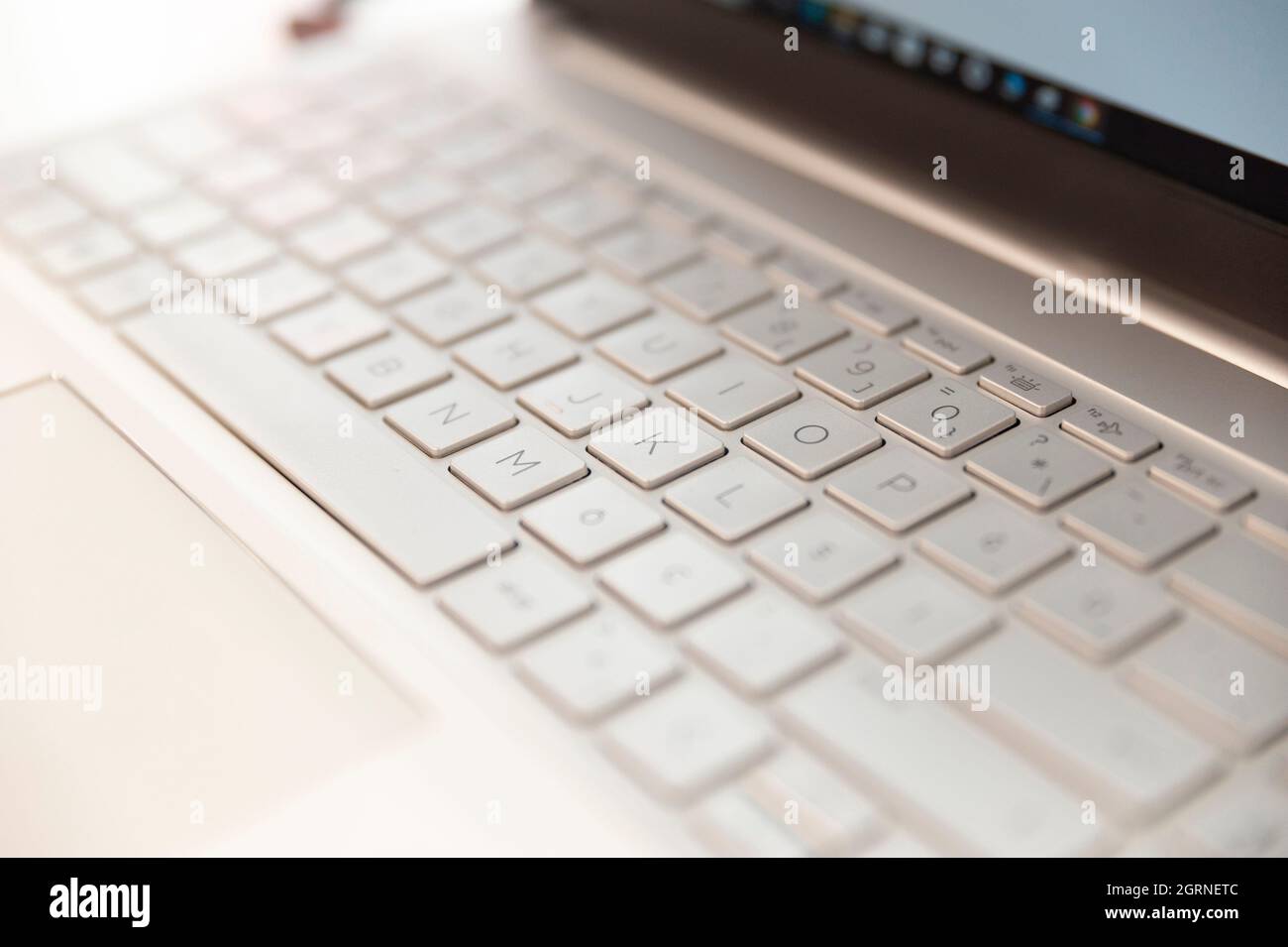 Computer keyboard, pc keys, input, enter, backlit keys Stock Photo