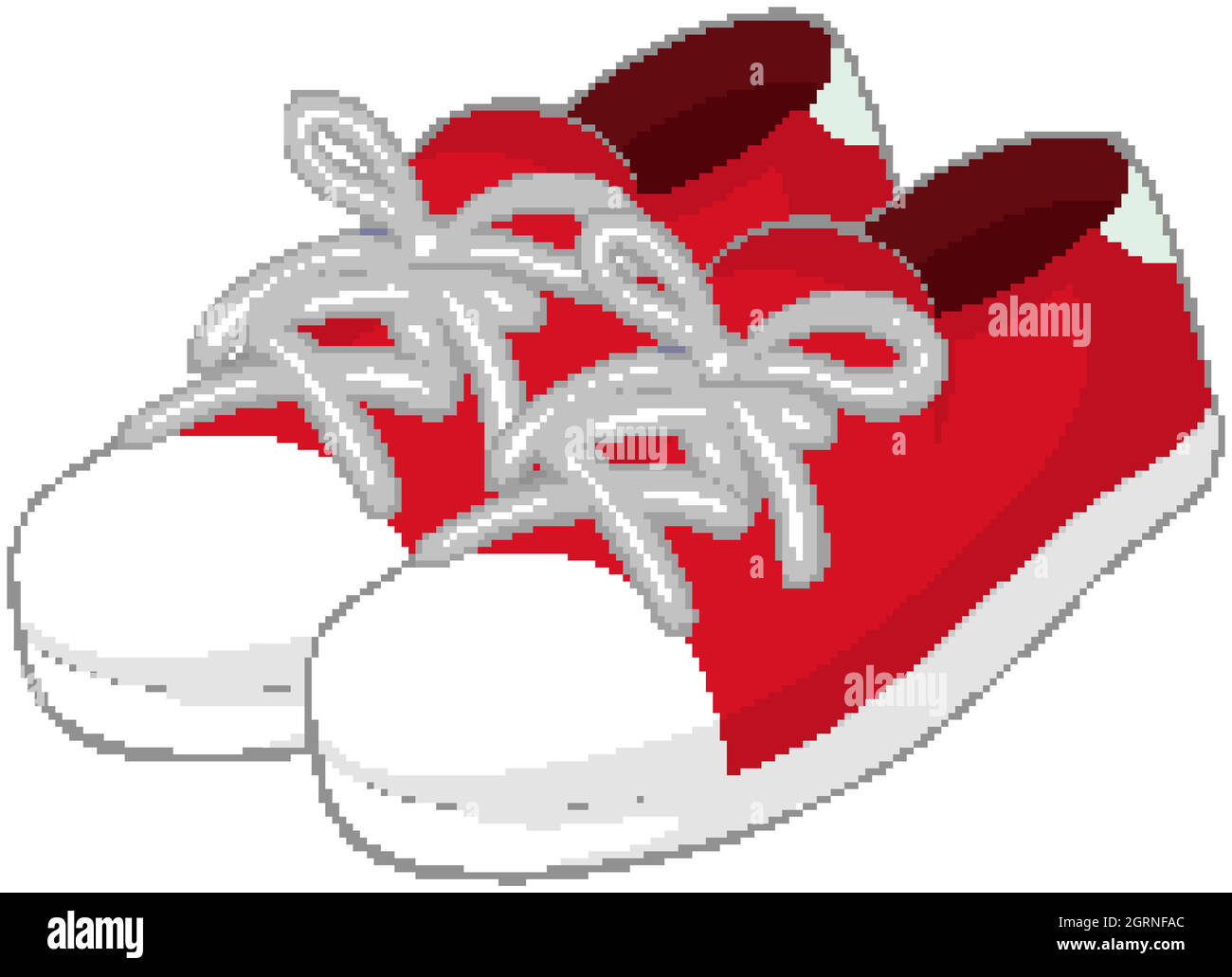 Red sneaker in cartoon style isolated on white background Stock Vector
