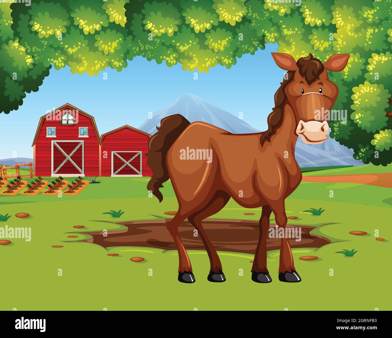 Horse in the farmland Stock Vector Image & Art - Alamy