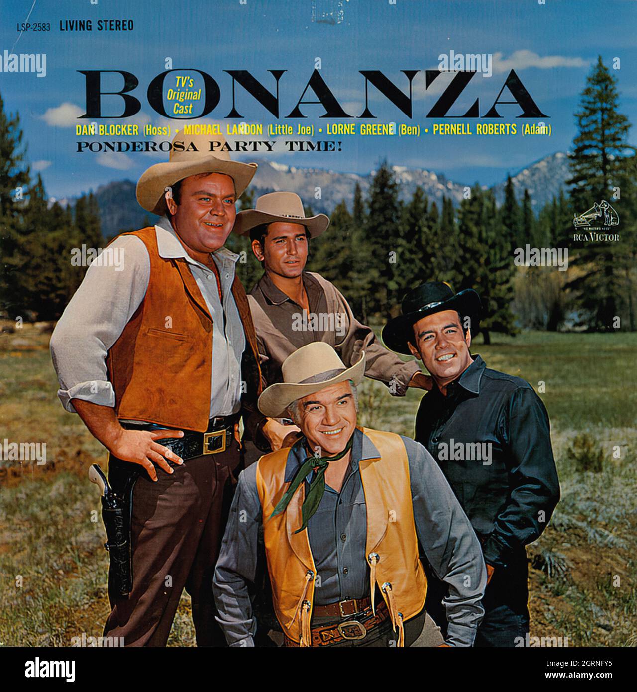Bonanza Ponderosa Party Time! - Vintage Soundtrack Vinyl Album Stock Photo