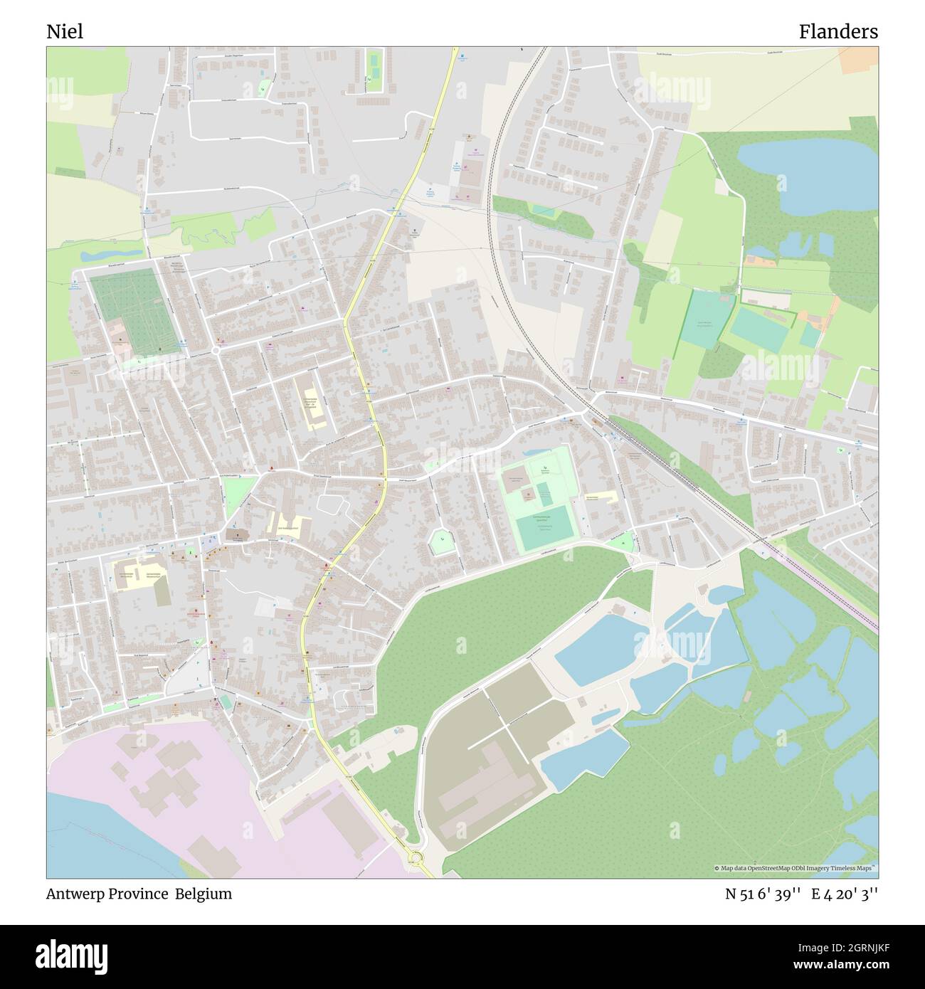 Niel, Antwerp Province, Belgium, Flanders, N 51 6' 39'', E 4 20' 3'', map, Timeless Map published in 2021. Travelers, explorers and adventurers like Florence Nightingale, David Livingstone, Ernest Shackleton, Lewis and Clark and Sherlock Holmes relied on maps to plan travels to the world's most remote corners, Timeless Maps is mapping most locations on the globe, showing the achievement of great dreams Stock Photo