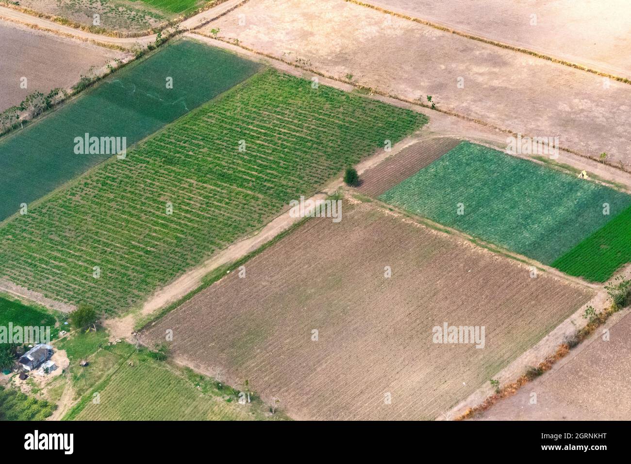 Rural scenes of Villa Clara Cuba, Aerial view Stock Photo