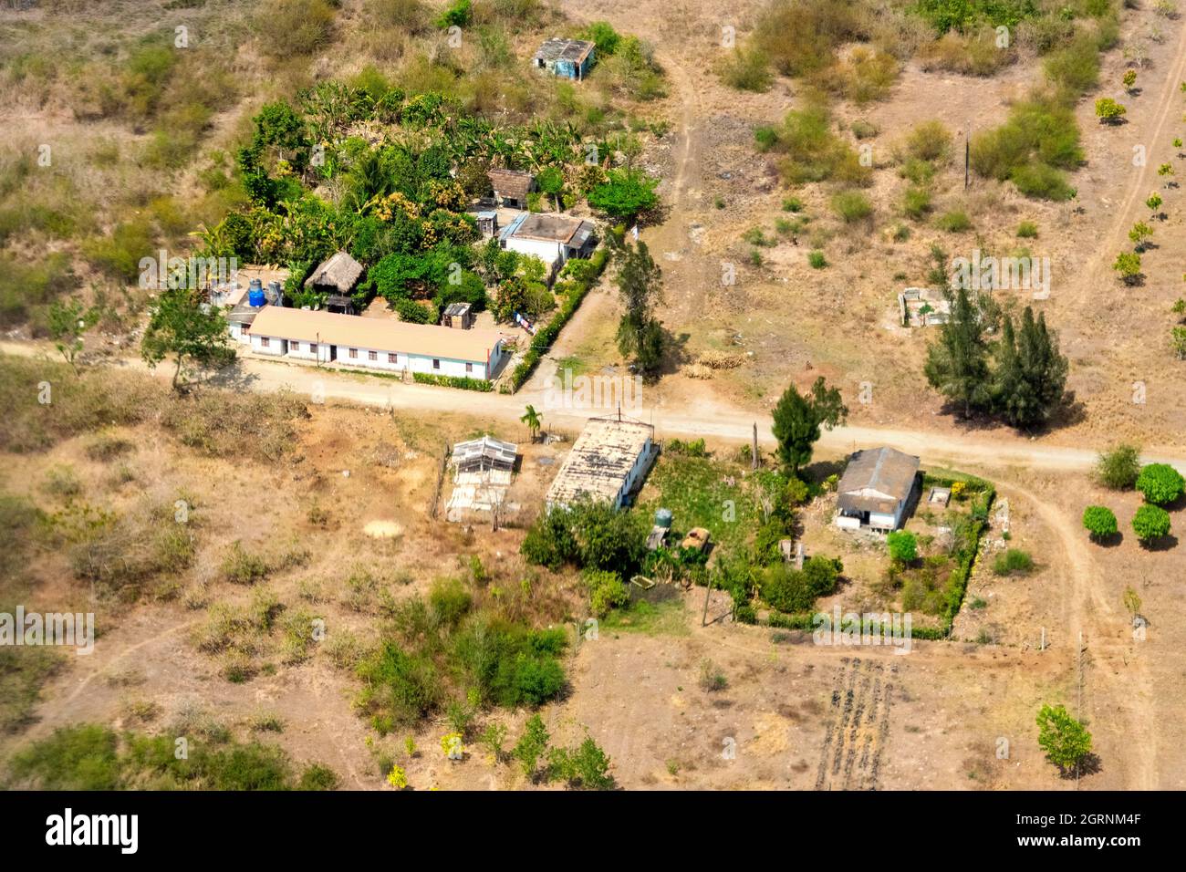 Rural scenes of Villa Clara Cuba, Aerial view Stock Photo