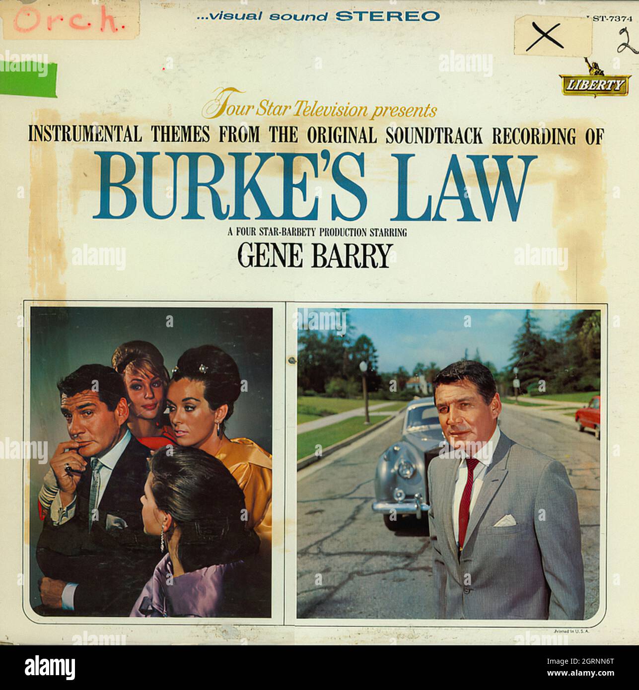 Gene Barry - Burke's Law - Vintage Soundtrack Vinyl Album Stock Photo