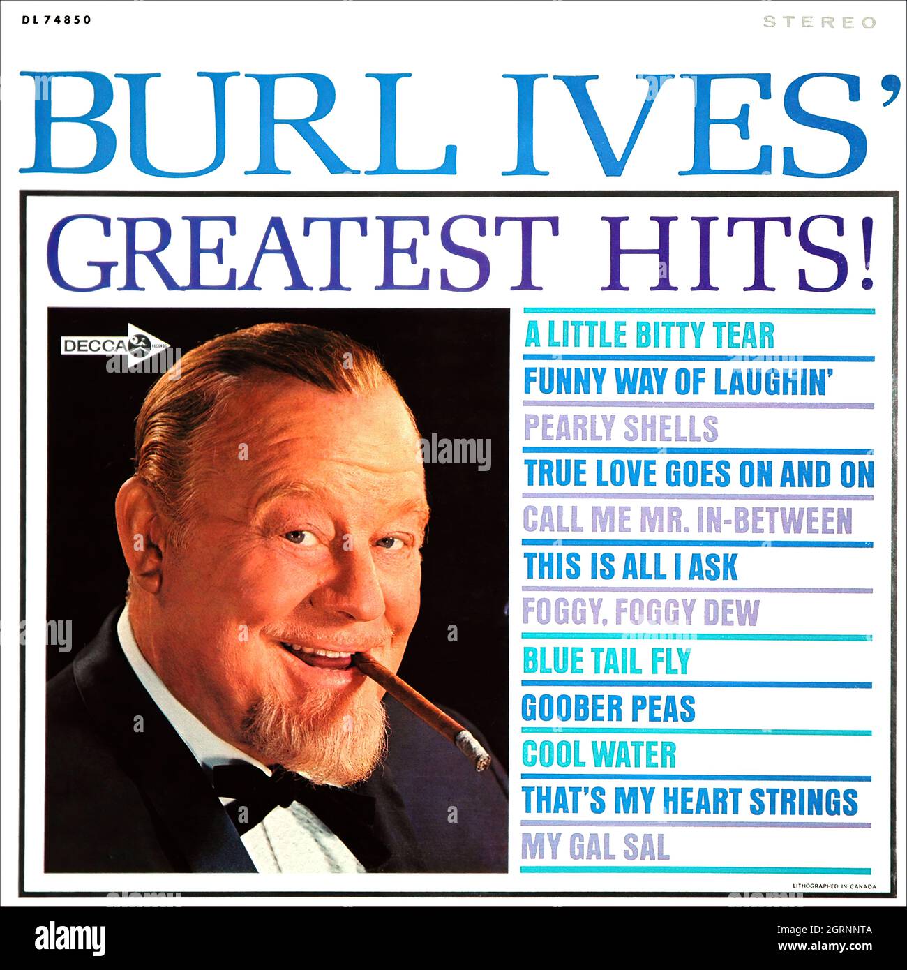 Burl Ives' Greatest Hits! 1960s Vintage Vinyl 33 rpm record Stock