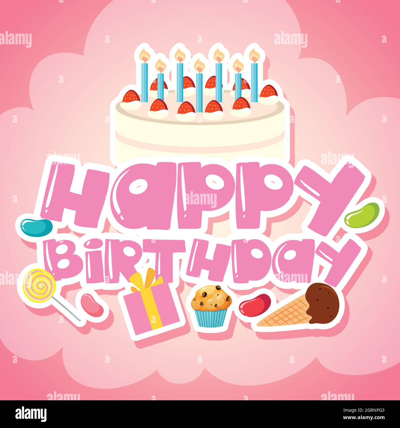 a-birthday-card-template-stock-vector-image-art-alamy
