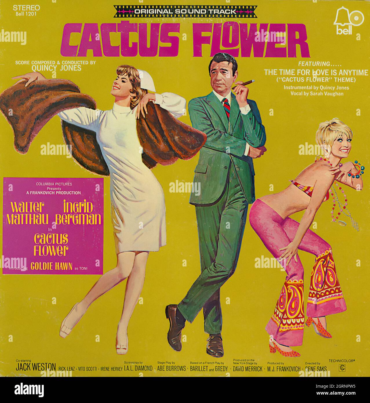 Cactus Flower - Vintage Soundtrack Vinyl Album Stock Photo
