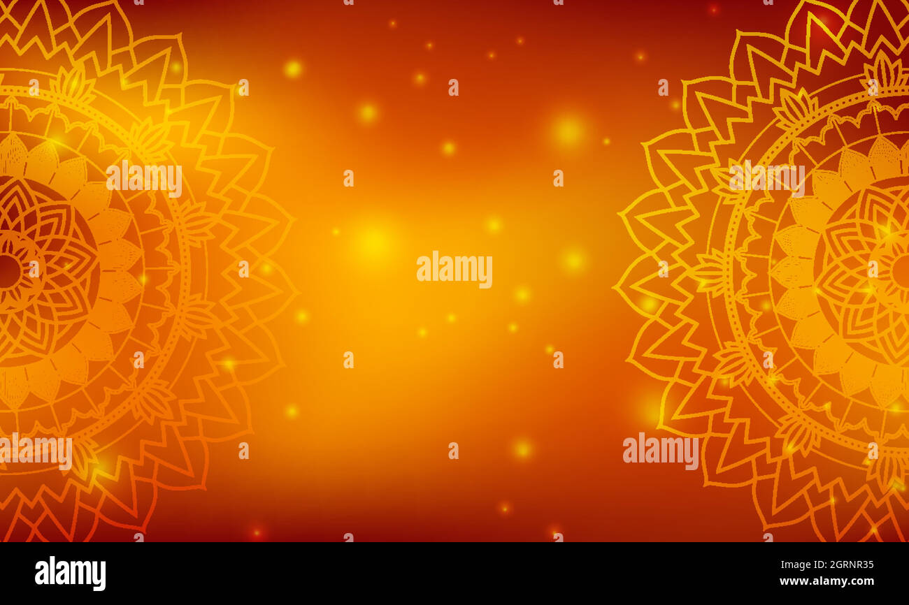 Mandalas pattern on orange background Stock Vector Image & Art Alamy