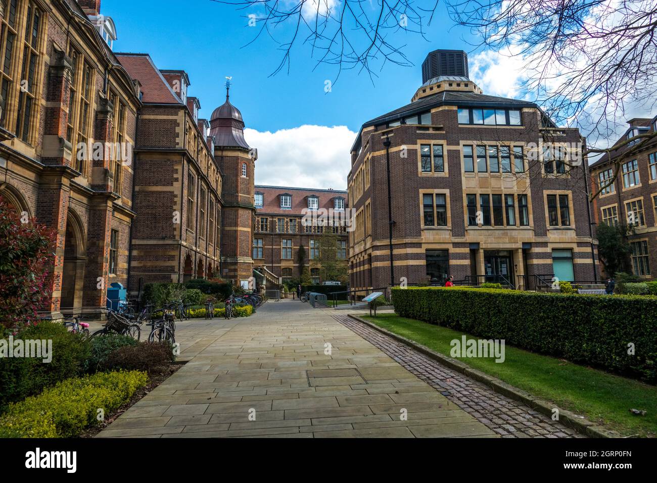 Courtyard in Downing site of the University of Cambridge England. The Downing Site houses many of the biomedical science departments and Museums Stock Photo
