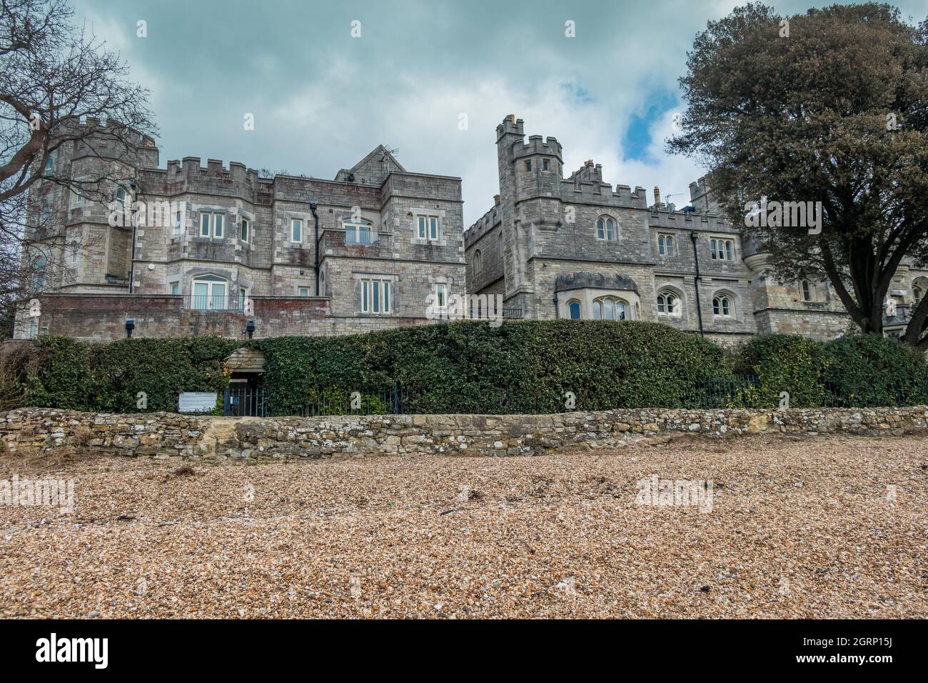 Netley Castle was built next to Southampton Water between the mouths of the Hamble and Itchen rivers a former artillery fort near Southampton England Stock Photo