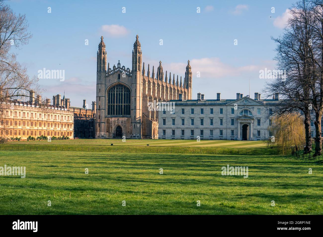 Classical View Of King College From The Backs On Queens Road Cambridge