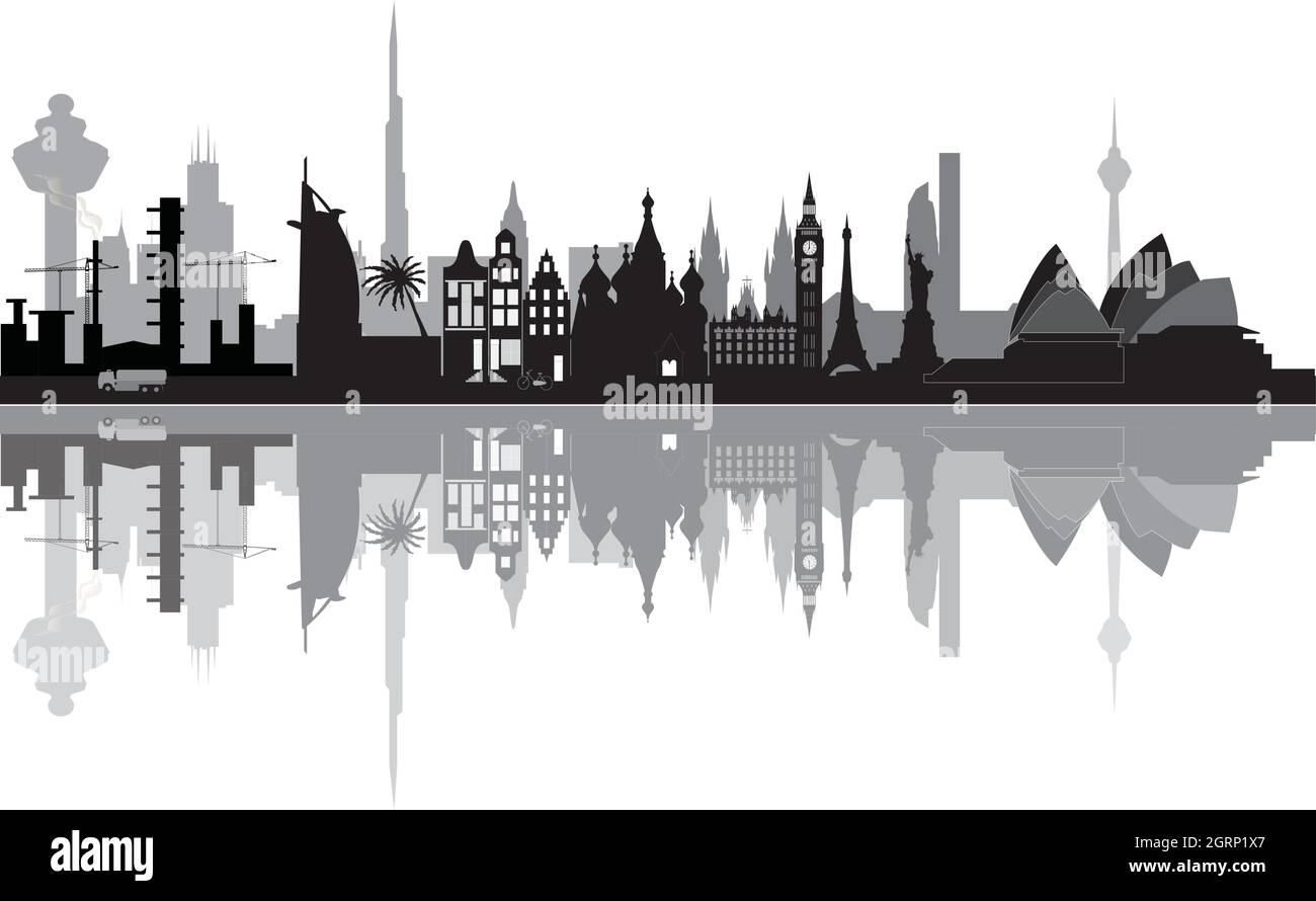 illustration world city skyline Stock Vector Image & Art - Alamy