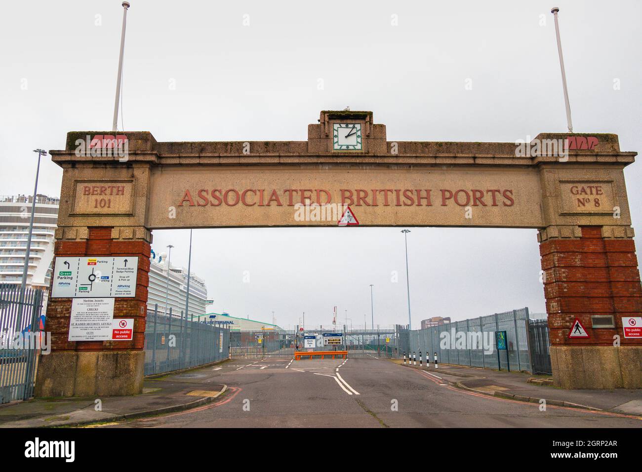 Associated British Ports entrance Gate 8 berth 101 at port of