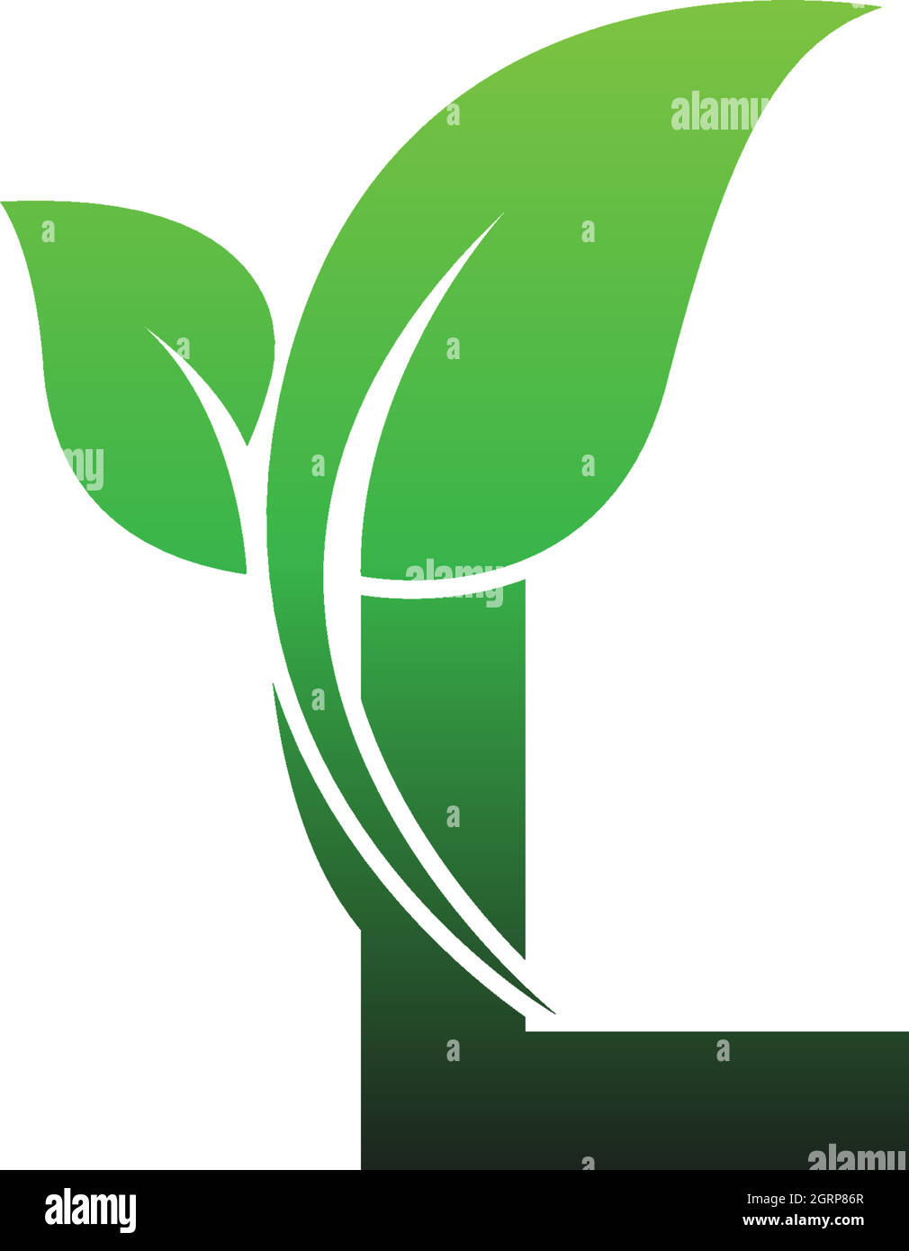 Letter L with green leafs icon logo design template illustration Stock ...