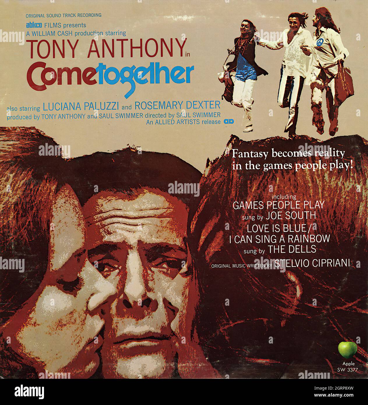 Tony Anthony - Cometogether - Vintage Soundtrack Vinyl Album Stock Photo