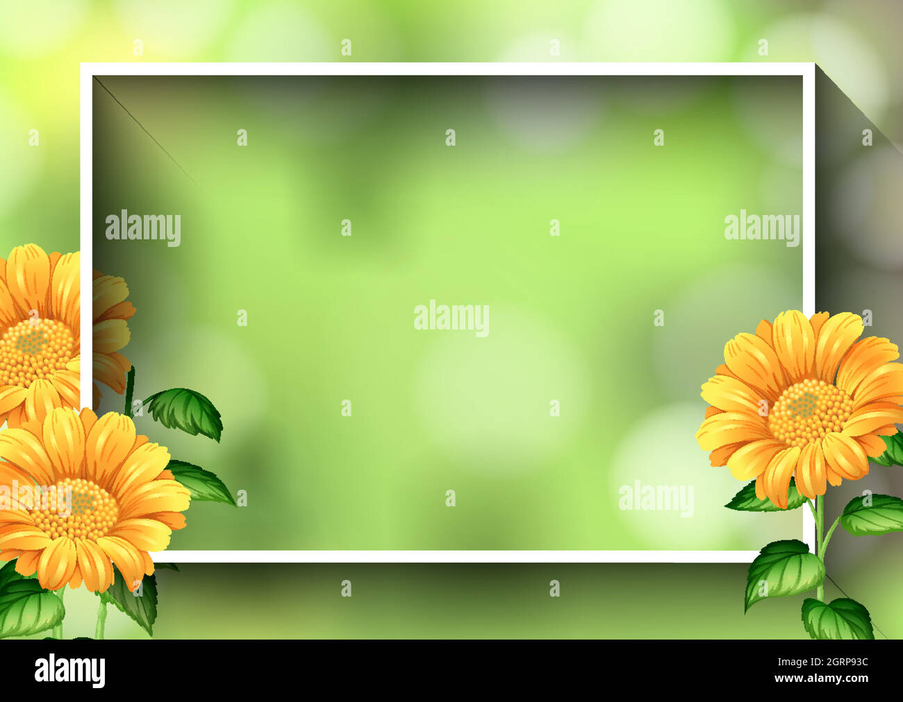 Border template with yellow flowers Stock Vector Image & Art - Alamy