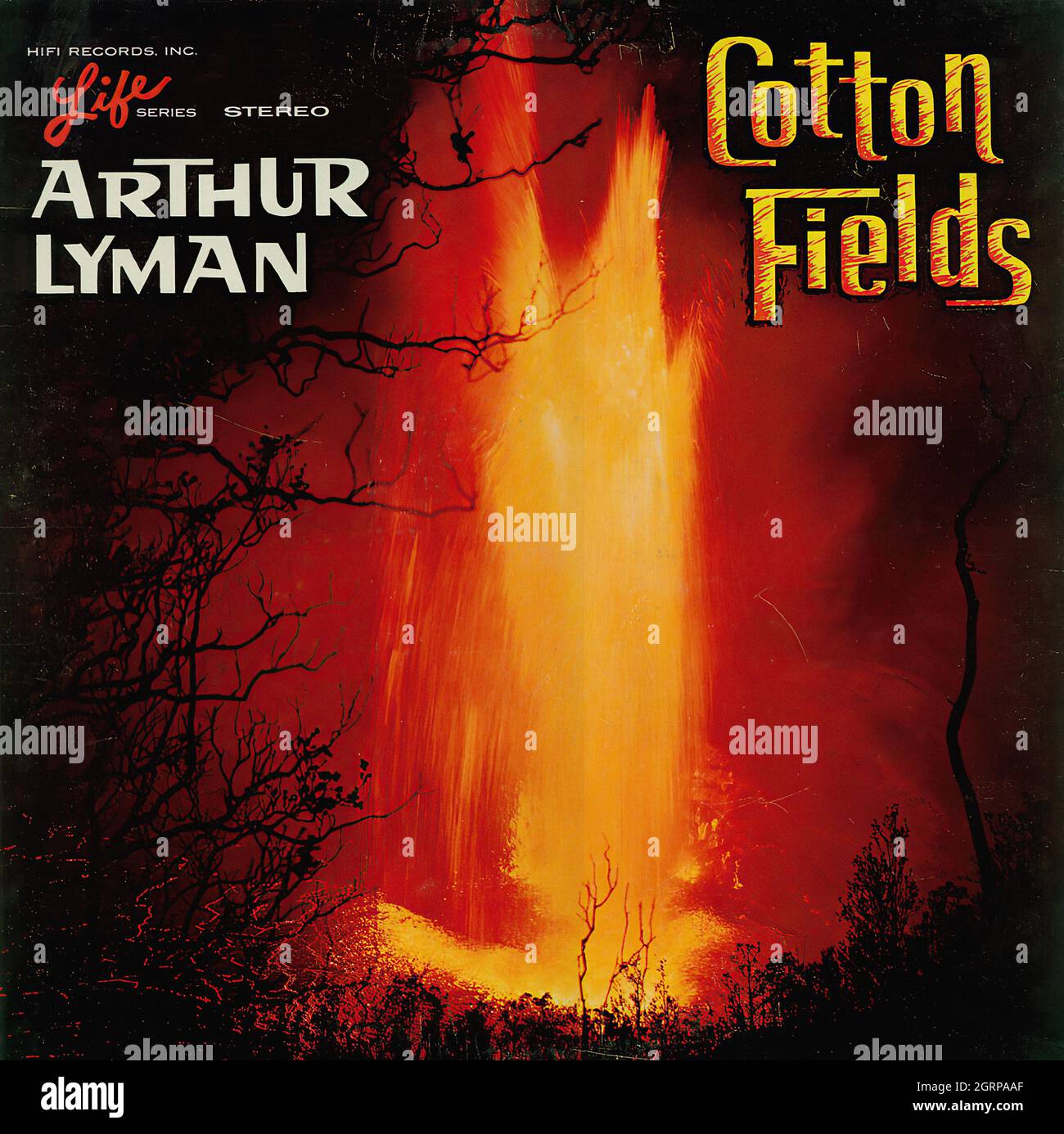 Arthur Lyman Cotton Fields Vintage Musical Vinyl Album Stock Photo