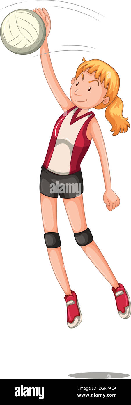 A female volleyball character Stock Vector
