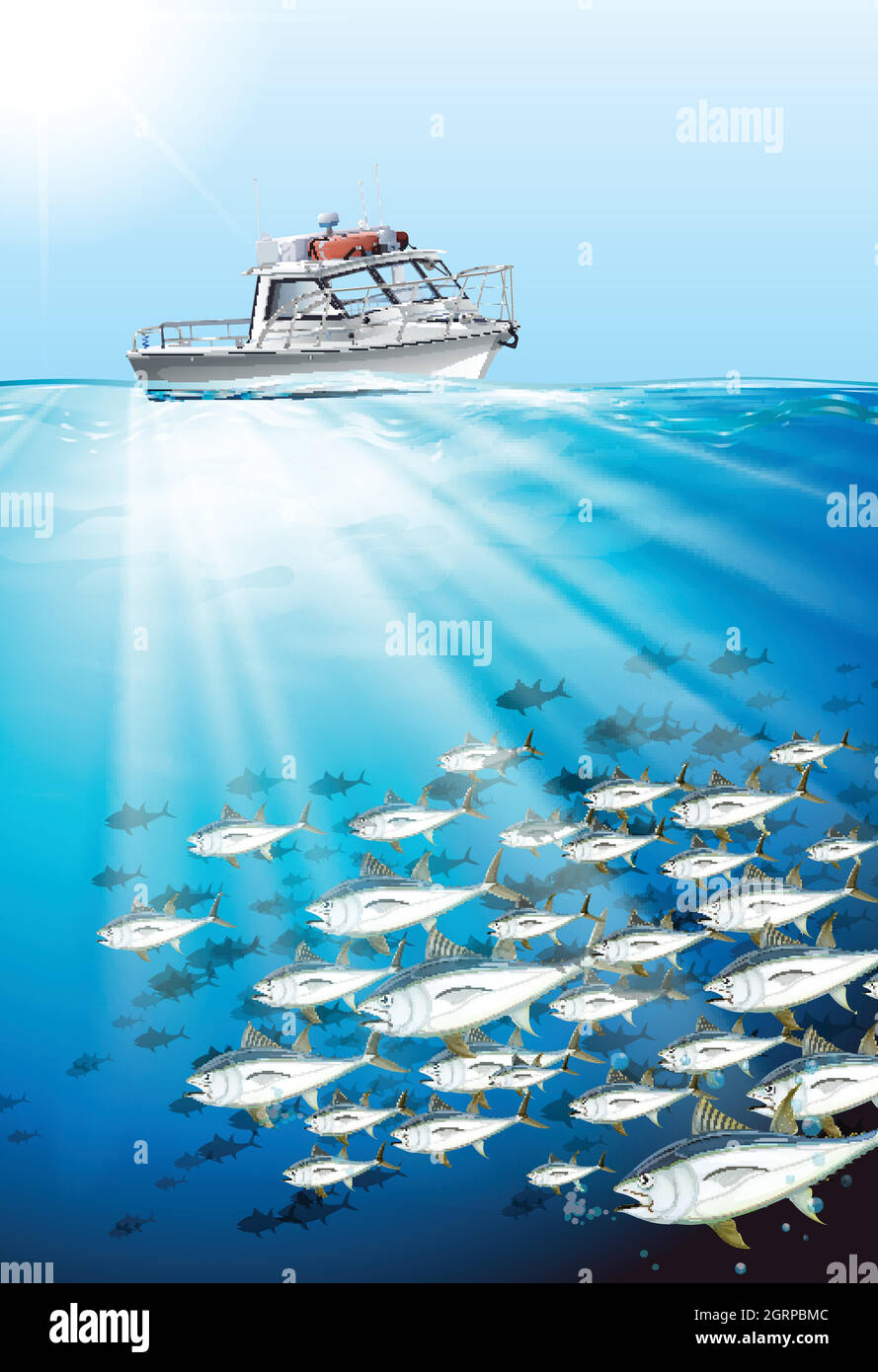 https://c8.alamy.com/comp/2GRPBMC/fishing-boat-and-fish-under-the-sea-2GRPBMC.jpg
