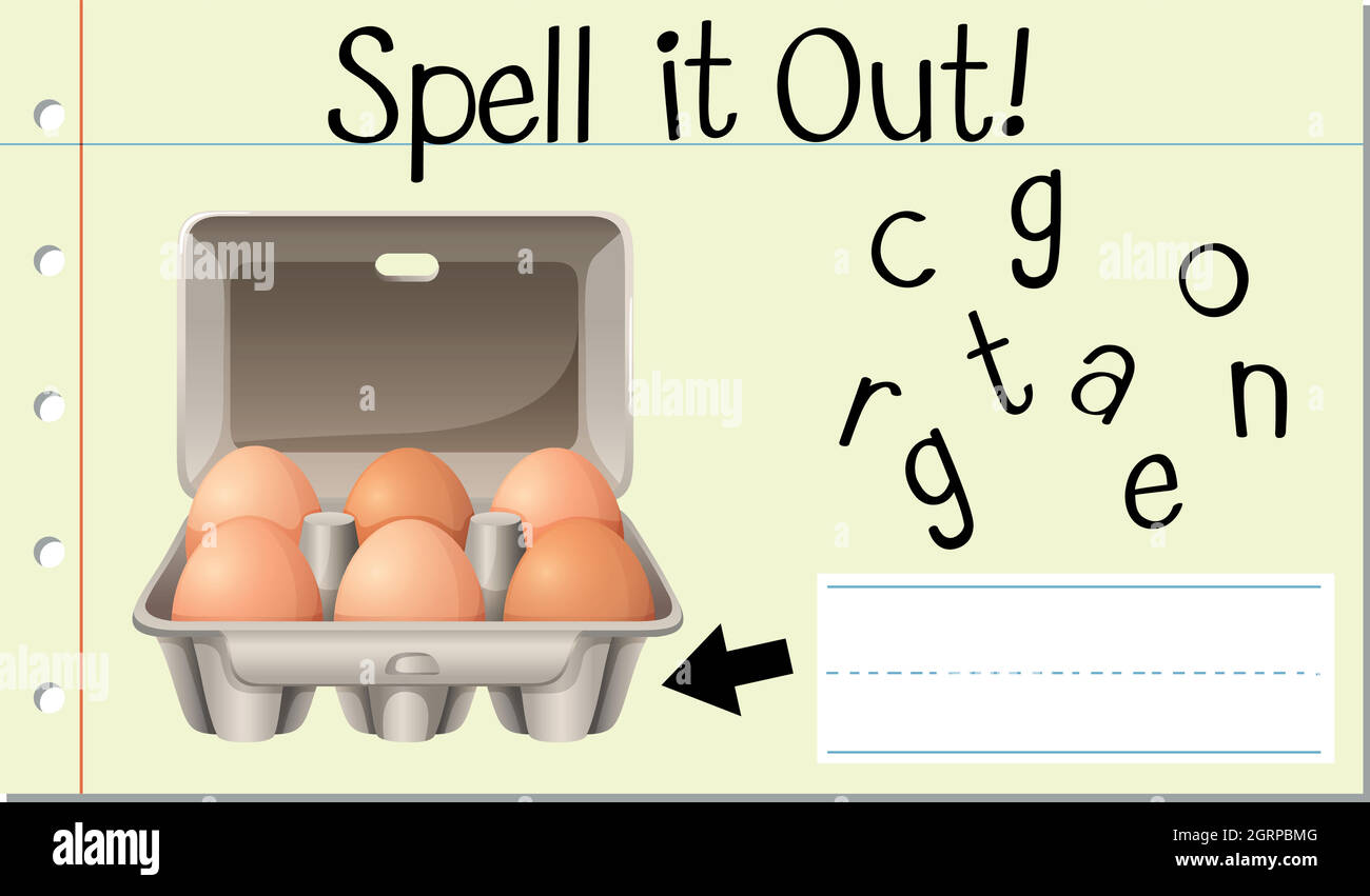 Spell English word egg carton Stock Vector Image & Art Alamy