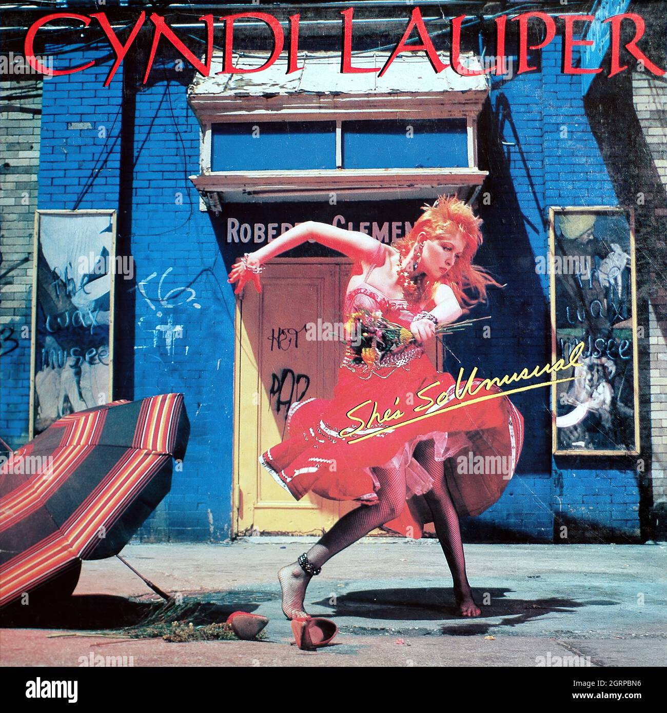 Cyndi Lauper -  She's So Unusual  1983  - Vintage Vinyl 33 rpm record Stock Photo