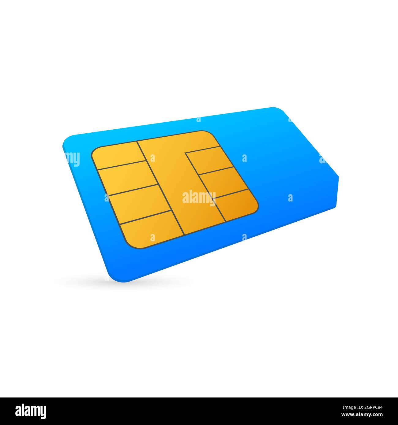 Vector mobile cellular phone Sim Card Chip Isolated on Background. Isometric style. Stock Vector