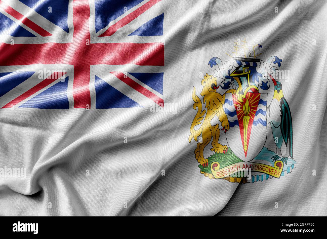 Waving detailed national country flag of British Antarctic Territory Stock Photo