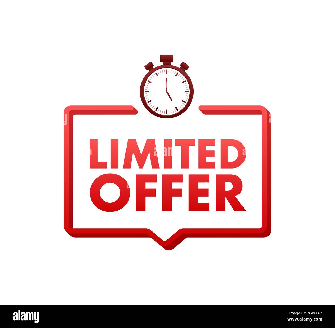 Limited Offer Labels. Alarm clock countdown logo. Limited time