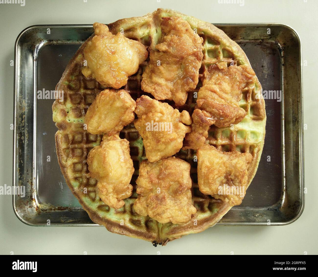 Karaage On Waffle Stock Photo Alamy