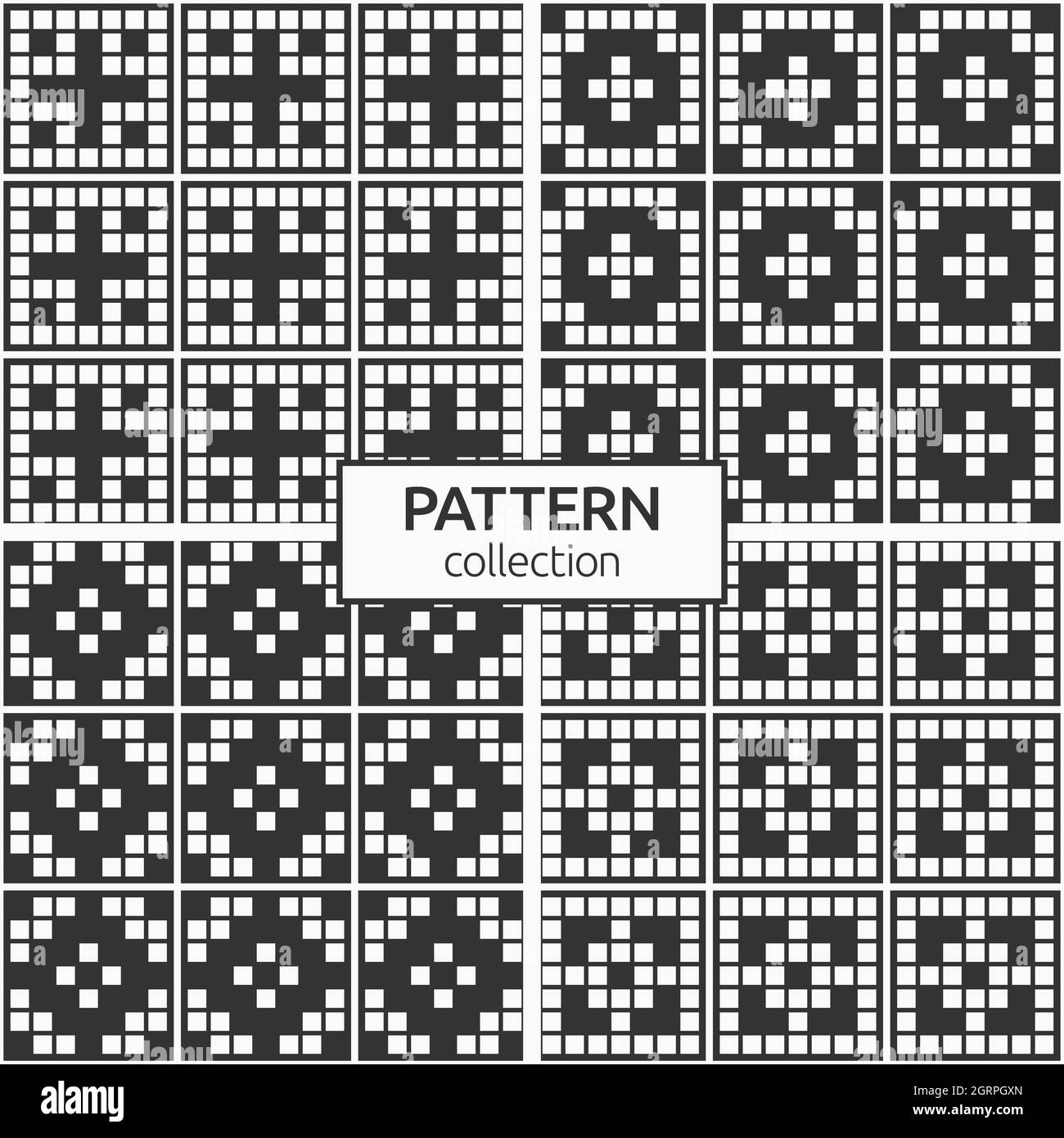 Tiny Repeat Print Pattern Set of four seamless patterns. Modern stylish textures. Repeating ...