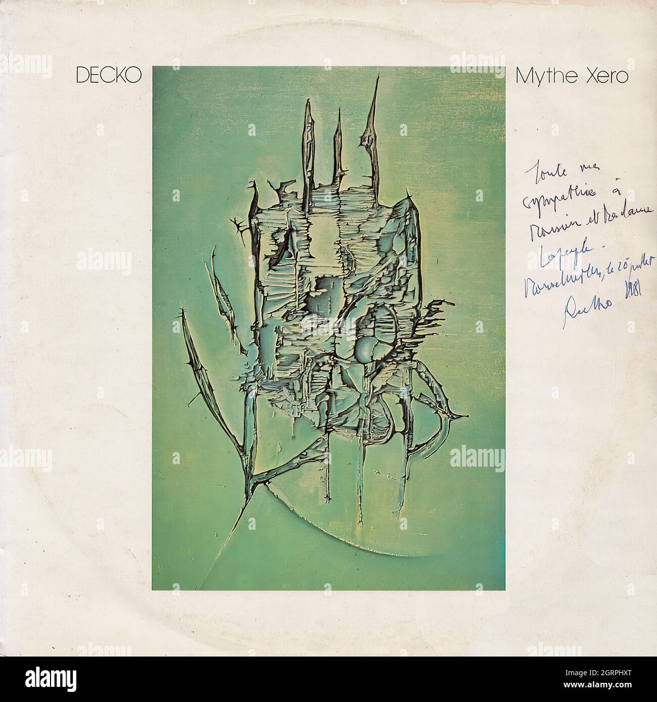 Decko - Mythe Xero - Vintage Vinyl Record Cover Stock Photo