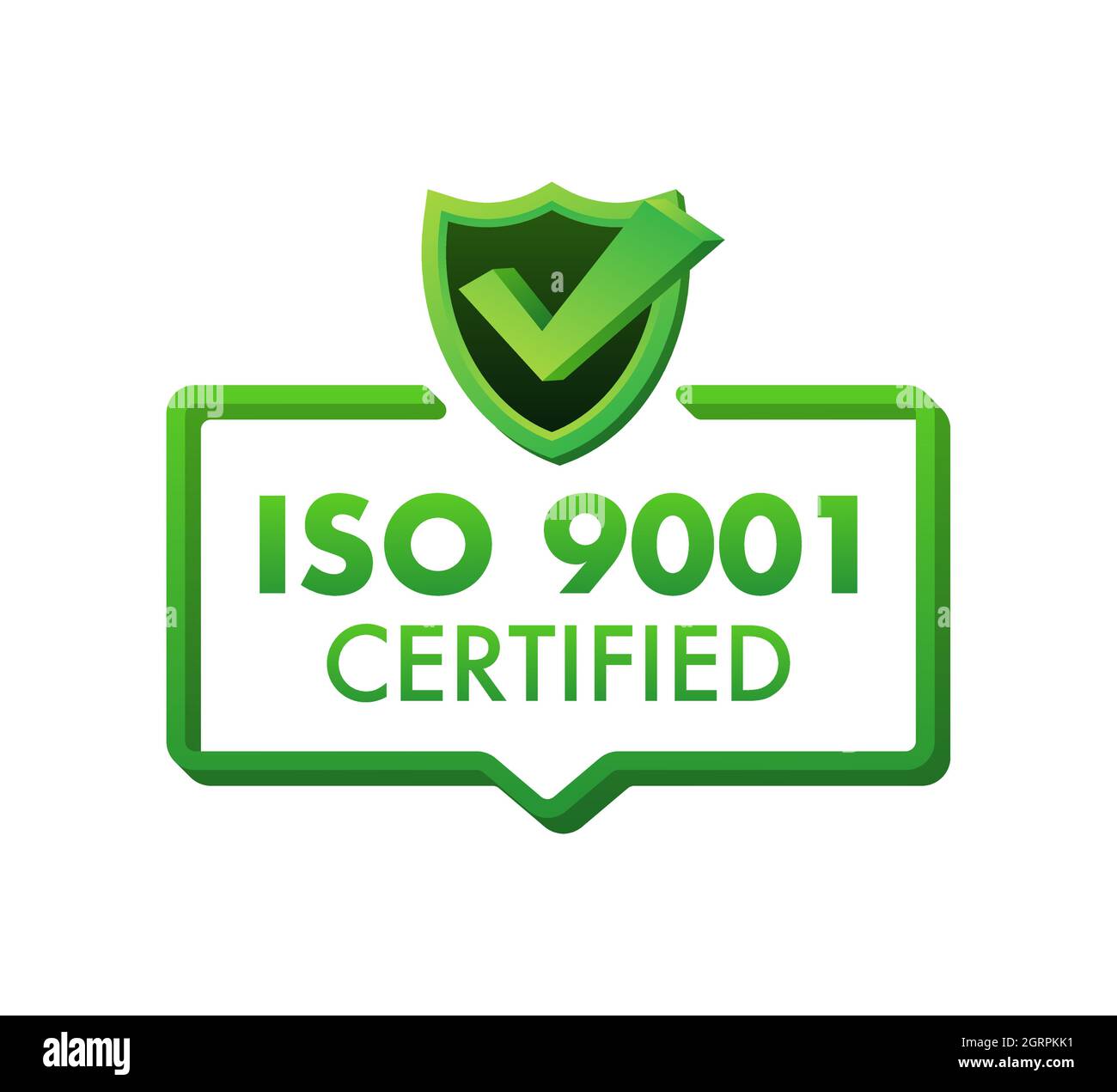 ISO 9001 Certified badge, icon. Certification stamp. Flat design vector ...