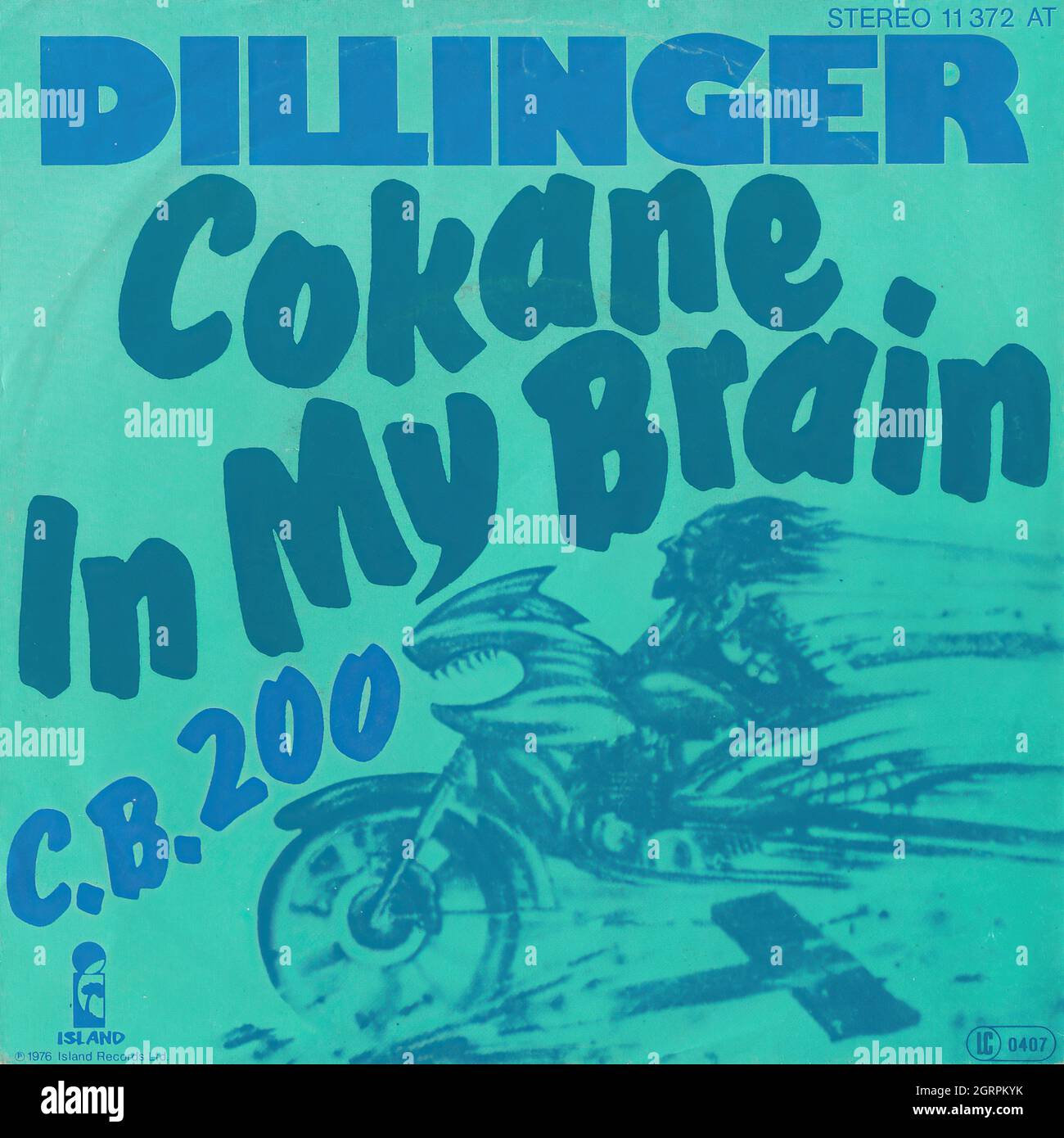Dillinger - Cokane in my brain - C.B. 200 45rpm - Vintage Vinyl Record Cover Stock Photo