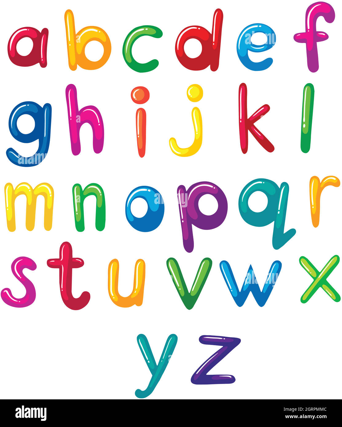 Small letters of the alphabet Stock Vector
