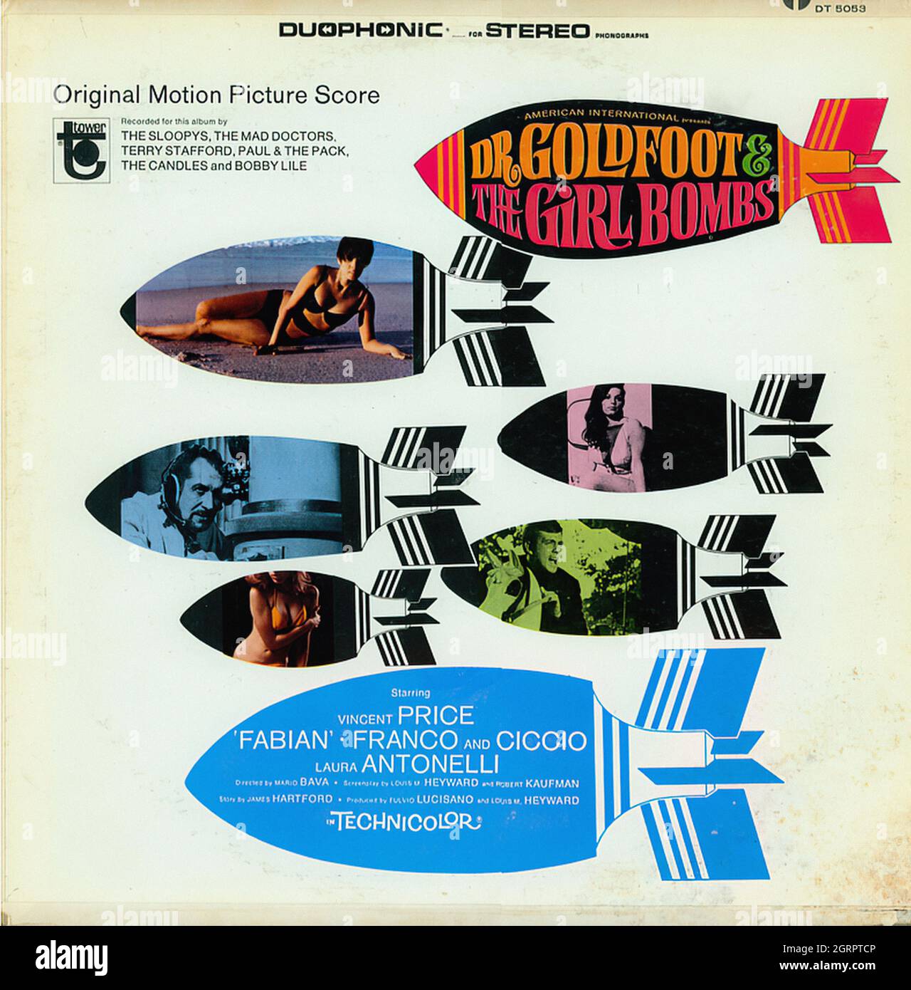Dr. Goldfoot & The Girl Bombs - Vintage Soundtrack Vinyl Album Stock Photo