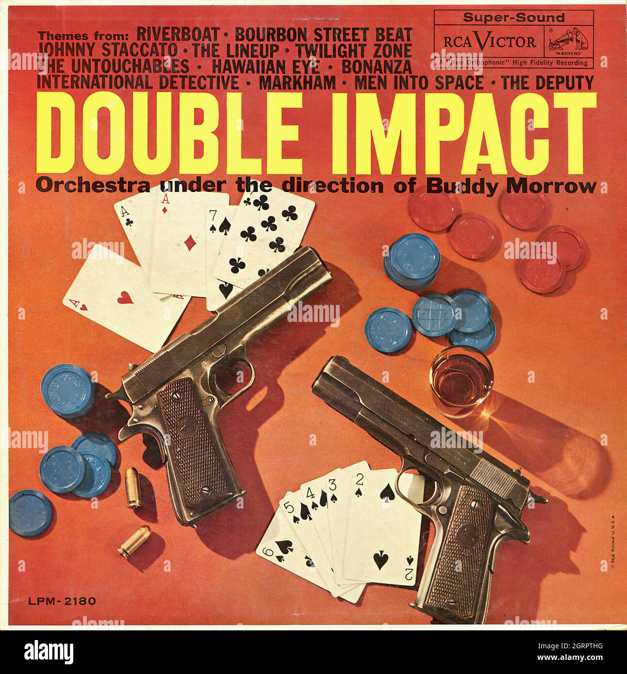 Double Impact - Vintage Soundtrack Vinyl Album Stock Photo