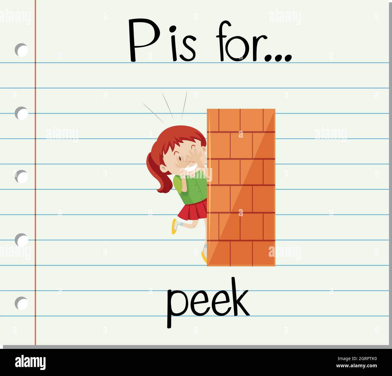 Flashcard letter P is for peek Stock Vector Image & Art - Alamy