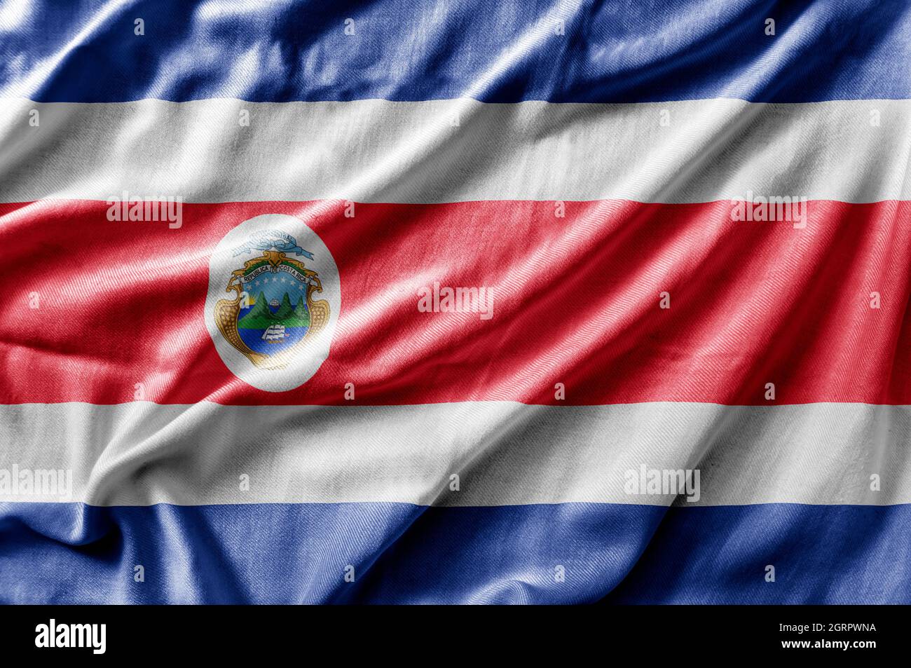 Waving detailed national country flag of Costa Rica Stock Photo Alamy