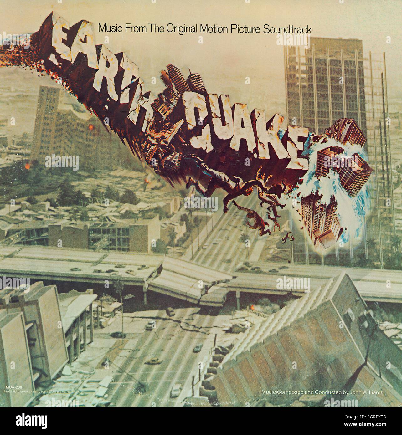 Earthquake - Vintage Soundtrack Vinyl Album Stock Photo