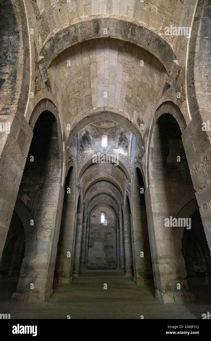 Historic Landmark In Turkey Multiple Stone Arches And Pillars Of Stable